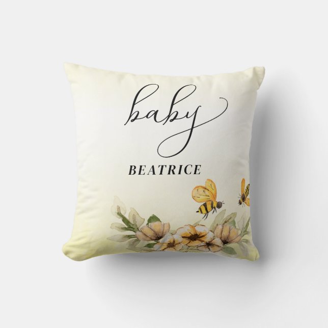 Almofada Um pequeno Chá de fraldas de abelha (Frente)