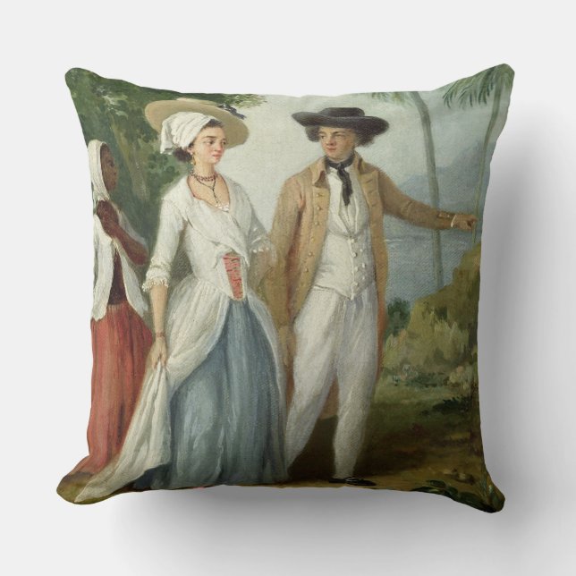 Almofada Um plantador e sua esposa, atendidos por um (Frente)