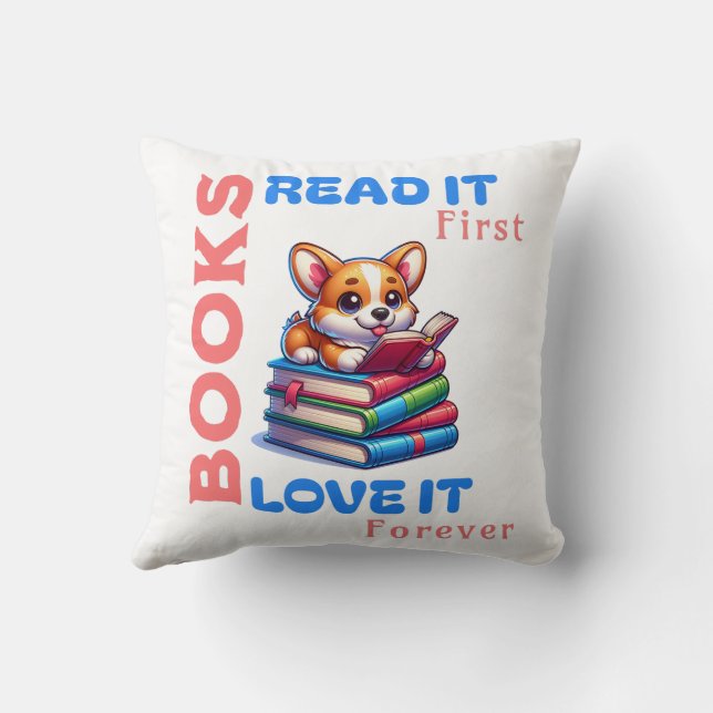 Almofada Um presente fabuloso para aqueles que amam livros  (Verso)