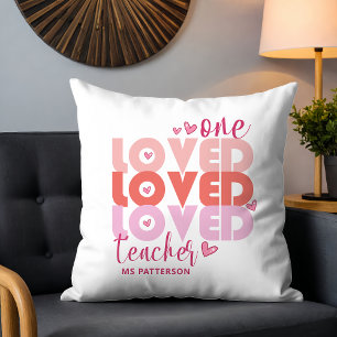 Almofada Um Professor de Amor Nome Moderno Rosa