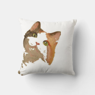 Almofada Um retrato artístico do gato calico de olhos verde