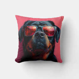 Almofada Um rottweiler legal com óculos de sol