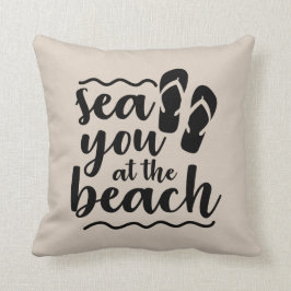 Almofada Um sacudir bonito te deixa na arte da praia.