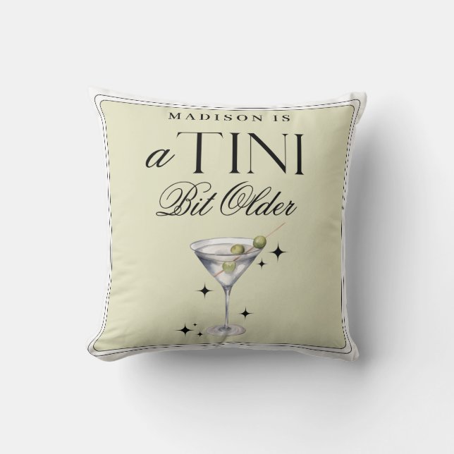 Almofada Um Tini Bit Antigo Martini Olive Birday (Frente)