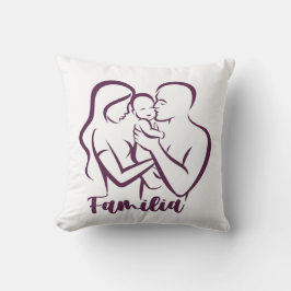 Almofada Um Travesseiro decorativo de ilustração da família