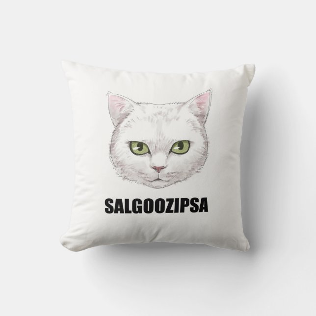 Almofada Um travesseiro projetado com o gato SALGOO (Frente)
