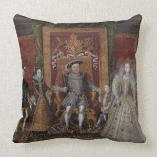 Almofada Uma alegoria da sucessão de Tudor: A família de