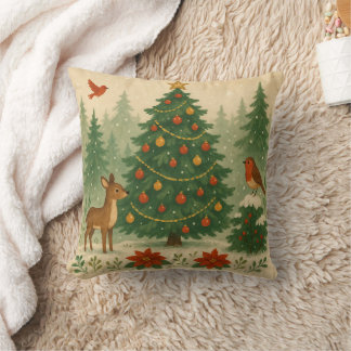 Almofada Uma bela árvore de Natal na natureza