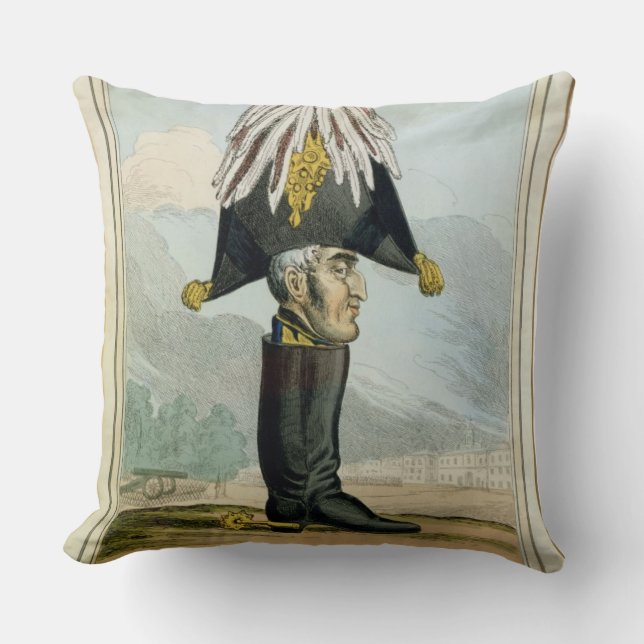 Almofada Uma bota de Wellington - ou a cabeça do Armye, (Frente)