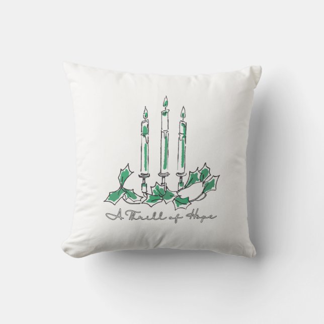 Almofada Uma Emoção de Esperança Vela Arte de Linha (Frente)