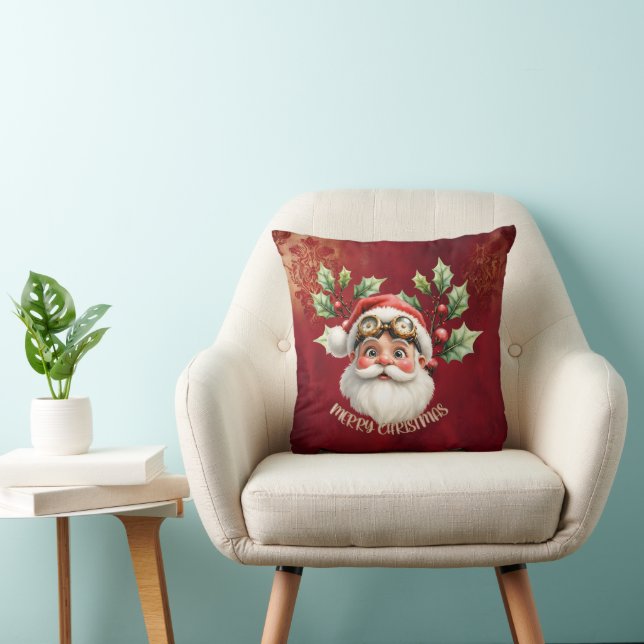 Almofada Uma galinha-branca Santa Claus (Cadeira)