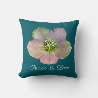 Almofada Uma Hellebore, uma Rosa da Quaresma