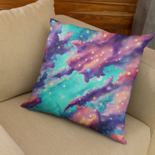 Almofada Uma imagem Abstrato colorida com estrelas no céu