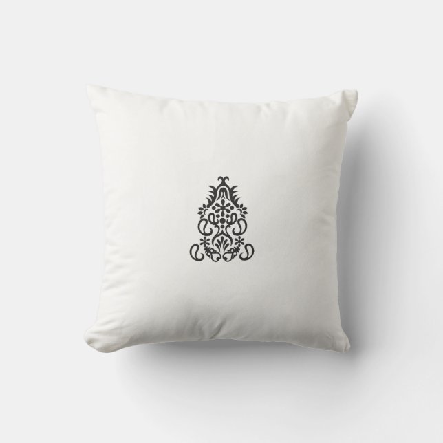 Almofada uma imagem em preto e branco de um design ornament (Frente)