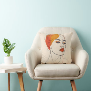 Almofada Uma linha de arte feminina