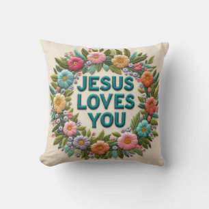 Almofada Uma realidade renomada em sua casa: JESUS TE AMA