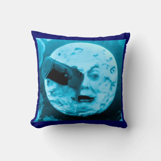 Almofada Uma viagem ao americano MoJo Pi da lua (lua azul) (Frente)