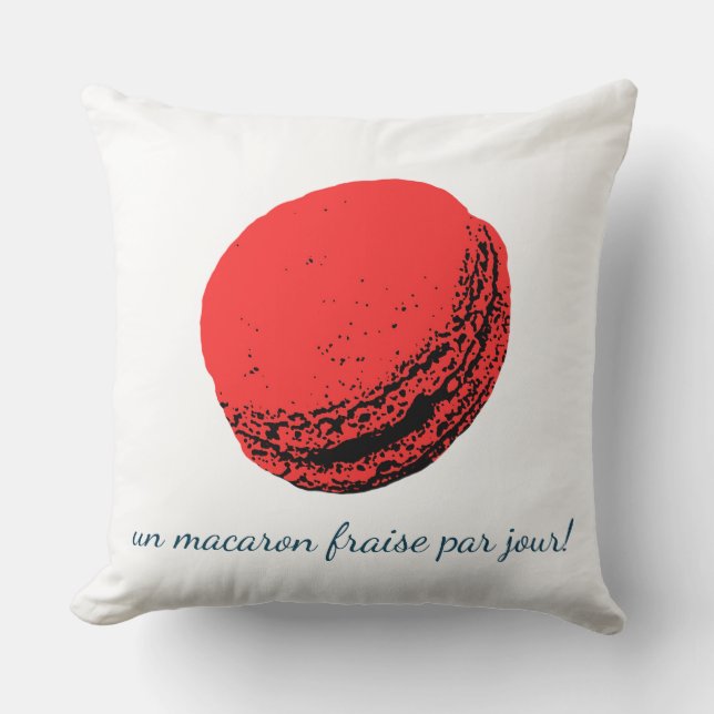 Almofada un macaron fraise par jour! (Frente)