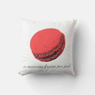 Almofada un macaron fraise par jour!