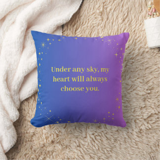 Almofada Under Any Sky Celestial Love Quote Throw Pillow |