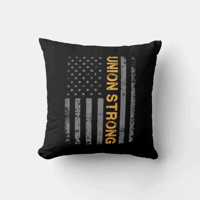 Almofada União Forte com a bandeira americana clássica (Frente)
