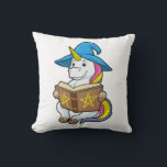 Almofada Unicorn as Wizard with Book & Hat<br><div class="desc">This design is the perfect gift for a birthday,  Christmas and other celebrations. It is suitable for women,  men and kids.</div>