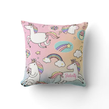 Unicorn Rainbow Monograma Colorful Girly Cute