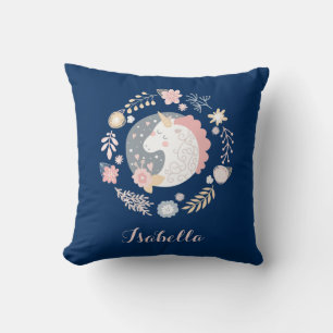 Almofada Unicorn Rosa Azul Fofo Nome Personalizado