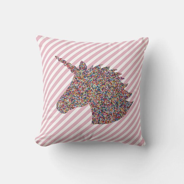 Almofada Unicorn Silhouette Rainbow Sprinkles (Frente)