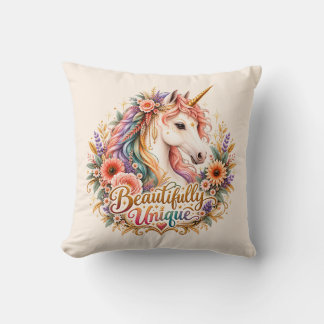 Almofada Unicórnio Boho Floral Misticamente Único e Belo