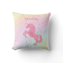 Unicórnio Nome Nursery Kids Room Decor Rainbow Tho
