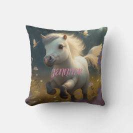 Almofada Unicórnios florais personalizados, pônei voador