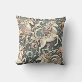 Almofada Unicórnios Místicos Vitorianos: Floral Encantado