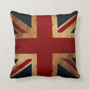 Almofada Union Jack (o vintage afligido, dobra tomado