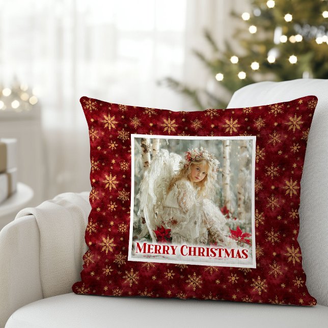 Almofada Unique Angel Red Gold Custom Name Best Christmas  (Unique Angel Red Gold Custom Name Best Christmas Pillow

)