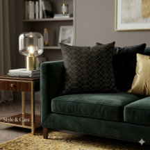 Unique Black Throw Pillow Featuring Gold Box Desig