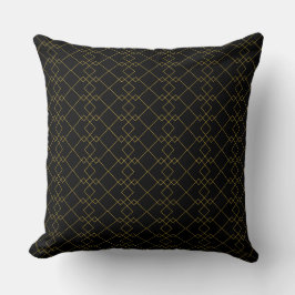 Almofada Unique Black Throw Pillow Featuring Gold Box Desig