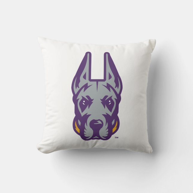 Almofada Universidade de Albany Great Dane Mascot Head (Frente)