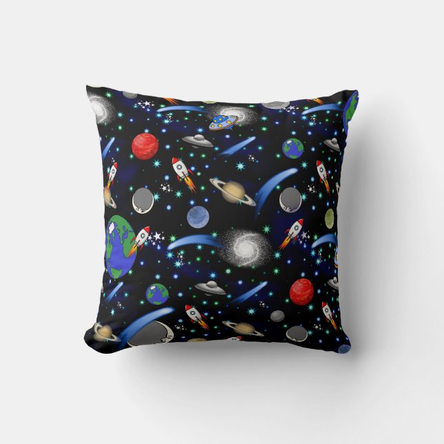 Almofada Universo Galáxico - Planetas, Estrelas, Cometas, F (Frente)