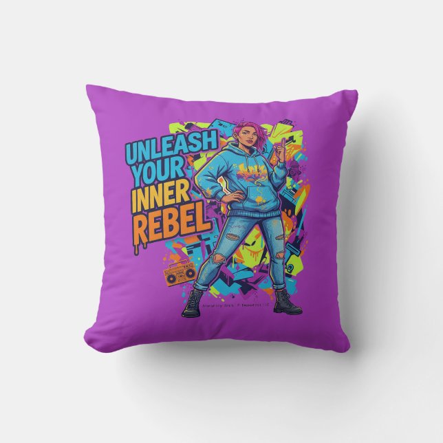 Almofada Unleash Your Inner Rebel - Throw Pillow (Frente)