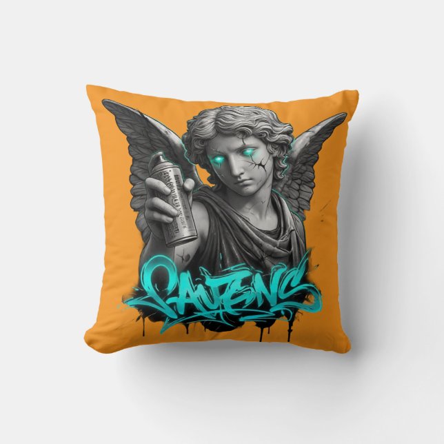 Almofada Urban Angel Graffiti Cushion – Broken Statue Stree (Frente)