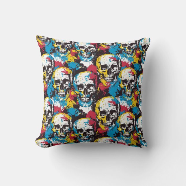 Almofada Urban Art Skull Pillow Design, Cojín B53 (Frente)