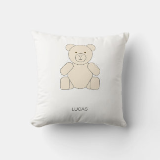 Almofada Ursa de pelúcia minimalista com nome personalizado