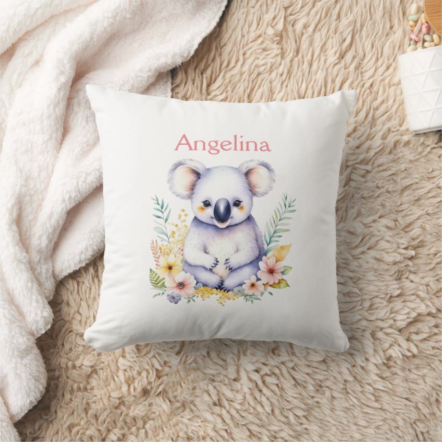 Almofada Ursa Koala Menina Bebê Personalizada Doce   (Cobertor)