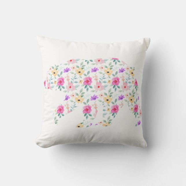 Almofada Ursa Mãe Personalizada Floral Mãe Mamãe Mamãe T- (Frente)
