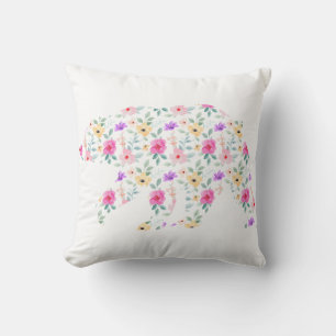 Almofada Ursa Mãe Personalizada Floral Mãe Mamãe Maman T-