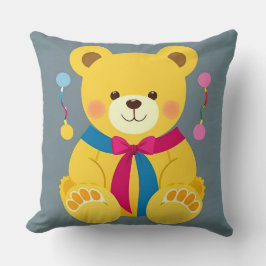 Almofada Ursa Teddy Amarela Adorável