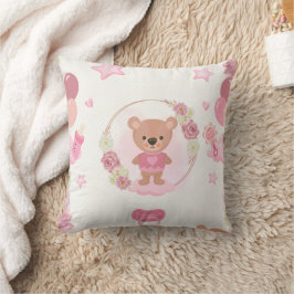 Almofada Ursinho de Pelúcia Rosa Bebê