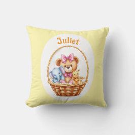 Almofada Ursinho e amigos em uma cesta