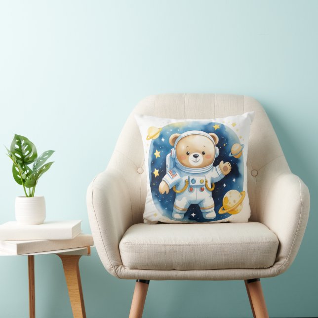Almofada Urso Astronauta Espacial Fofo Travesseiro (Cadeira)
